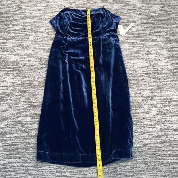 NWT Anthropologie Velvet Slip Midi Dress Blue Size 12 - Picture 10 of 15